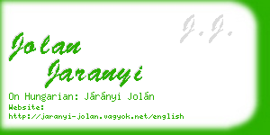 jolan jaranyi business card